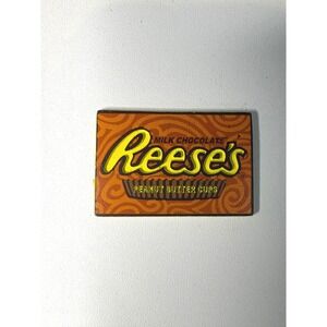 Reese's Peanut Butter Cups Rectangular Refrigerator Magnet Orange Candy Logo